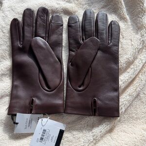Coach Men's Rich Brown Leather Gloves